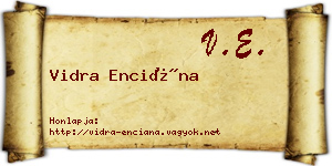 Vidra Enciána névjegykártya
