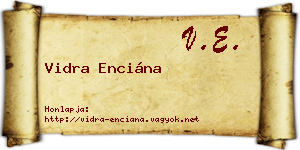 Vidra Enciána névjegykártya